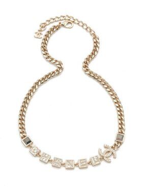 Chanel Choker Gold Coco Mark Logo Rhinestone